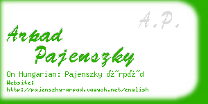 arpad pajenszky business card